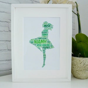 Personalised Irish Dancer Print, Word Art Print, Unframed Print, Personalised Print, Irish Dancer Print image 2