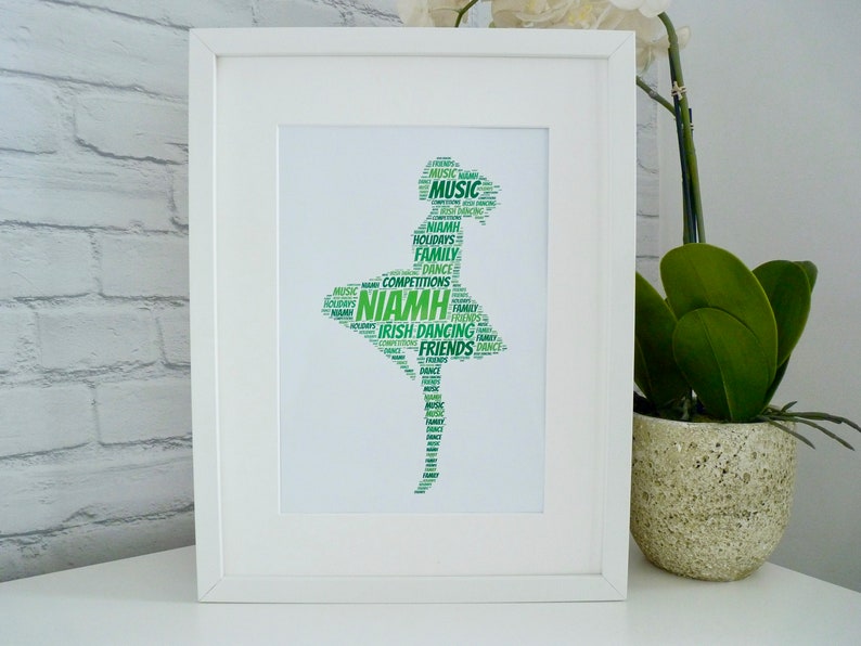 Personalised Irish Dancer Print, Word Art Print, Unframed Print, Personalised Print, Irish Dancer Print image 2