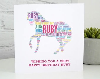 Personalised Pony Card, Personalised Pony Birthday Card, Personalised Horse Card, Personalised Horse Birthday Card, Horse Birthday Card