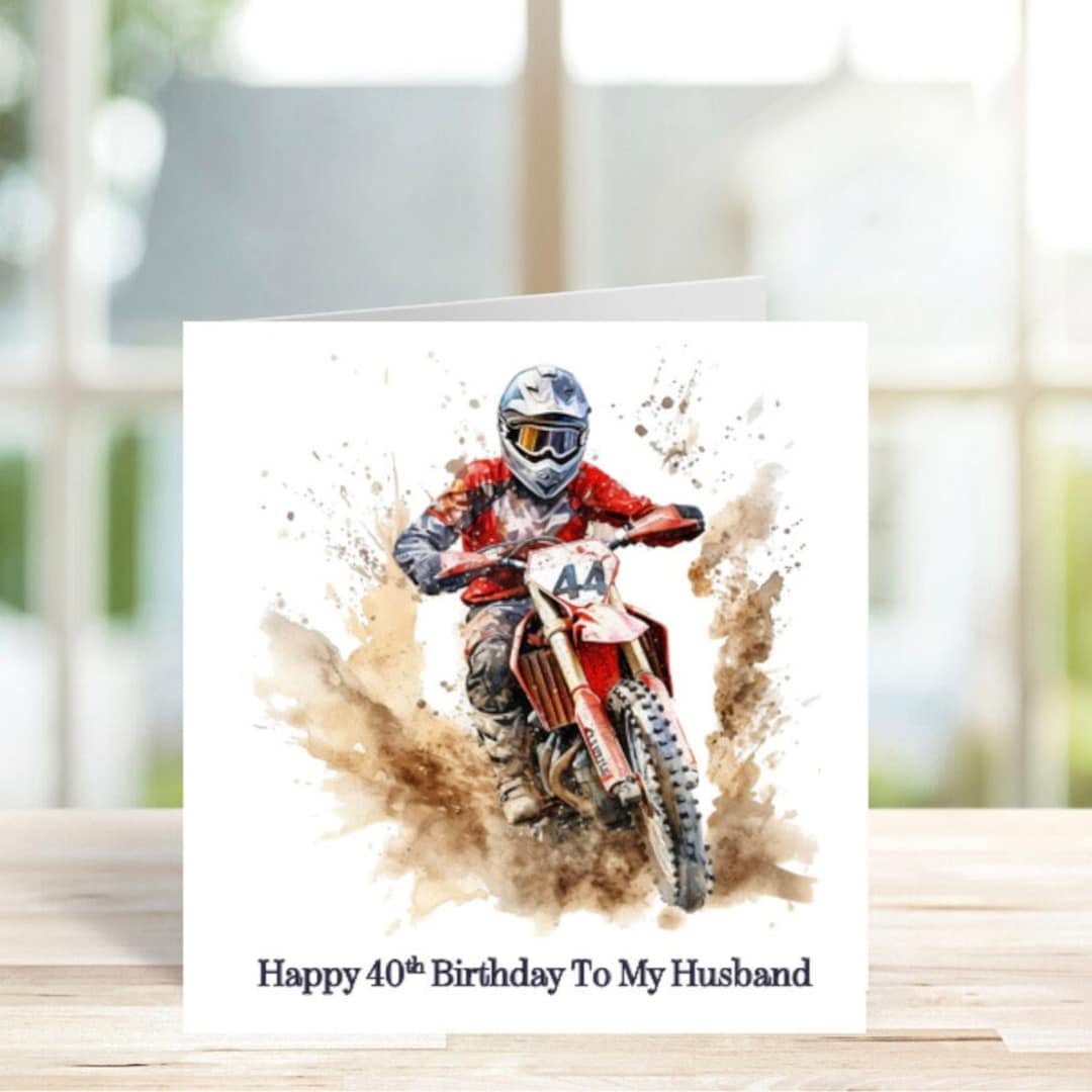 Personalised Motocross Birthday Card for Son Grandson Uncle - Etsy