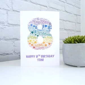 Personalised Rainbow Age Birthday Card, Rainbow Card, Rainbow card, Rainbow Birthday Card