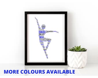 Personalised Male Dancer 2 Print, Dance Print, Boy dancer Print, Unframed Print, Word Art Print