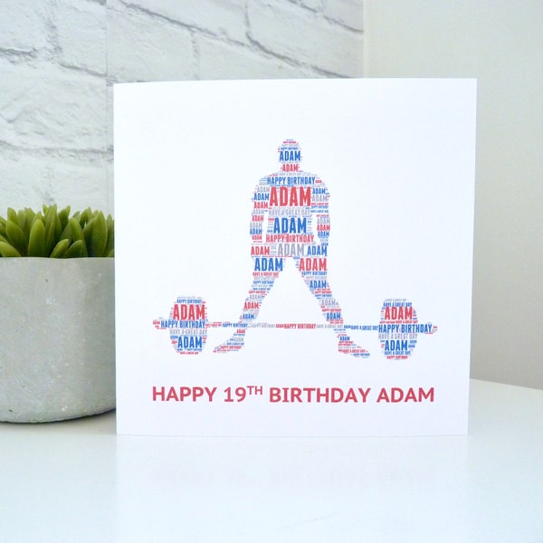 Personalised Mens Gym Fitness Birthday Card, Fitness Enthusiast Birthday Card,  Personalised Mens Gym Father's Day Card, Deadlift Card