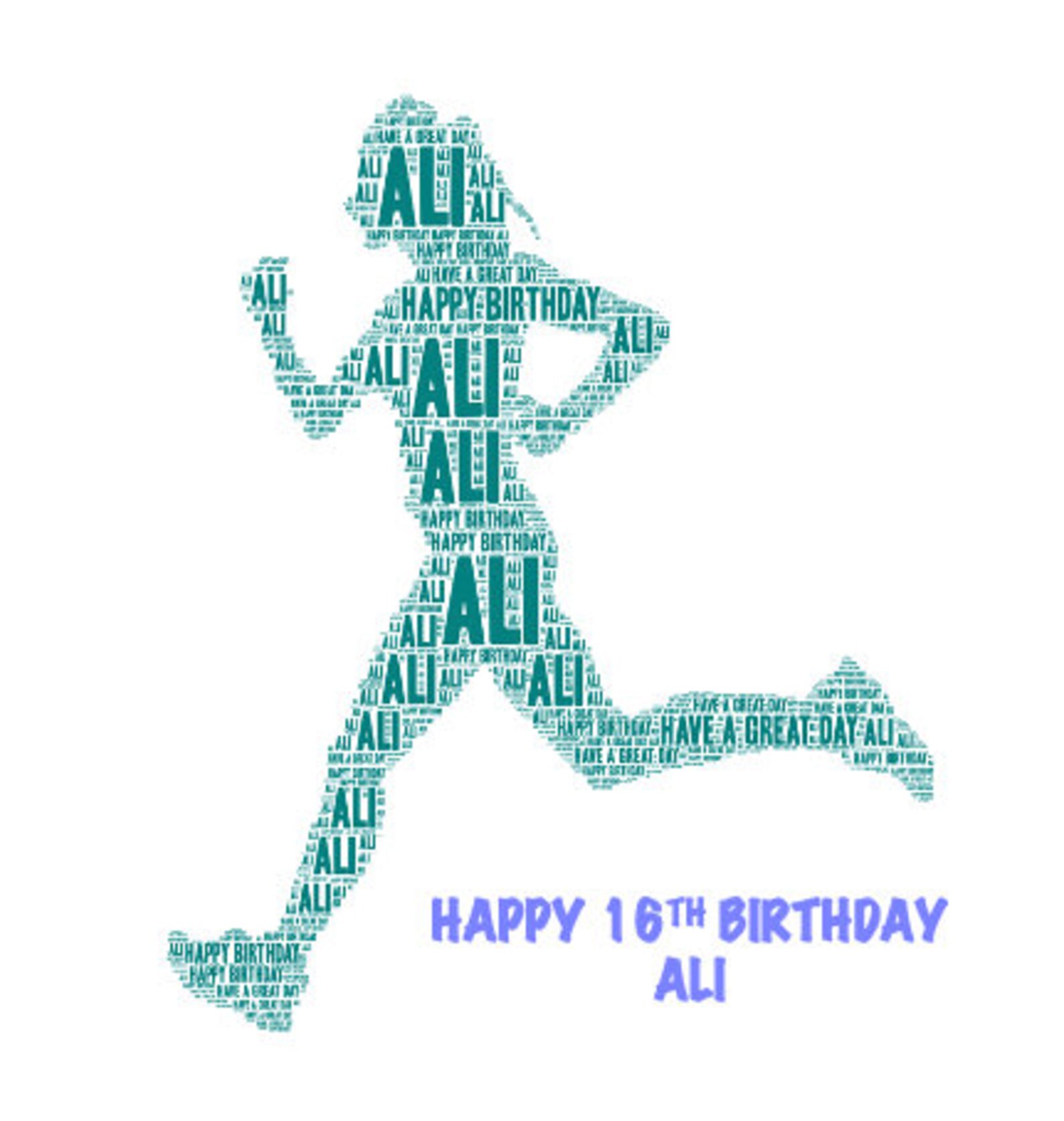 Personalised Female Runner Card Personalised Birthday Card Etsy