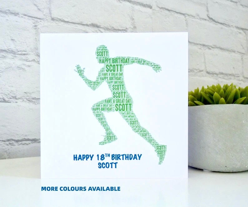 Personalised Male Runner Card Personalised Birthday Card Etsy UK