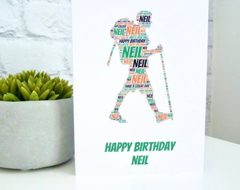 Personalised Hiker Birthday Card, Hiking Birthday Card, Personalised Walker Birthday Card, Special Card, Personalised Birthday Card