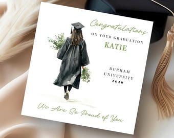 Personalised Graduation card, Congratulations On Your Graduation card, Personalised Female Graduation Card, girl graduation card