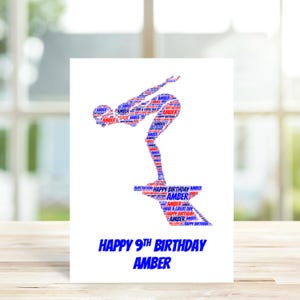 Personalised Swimmer Birthday Card, Swimming Birthday Card, Personalised Sports Birthday Card, Personalised Birthday Card