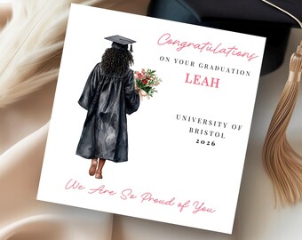 Personalised Graduation card, Congratulations On Your Graduation card, Personalised Female Graduation Card, girl graduation card