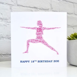 Personalised Yoga Card, Personalised Birthday Card, Personalised  Card, Yoga Card