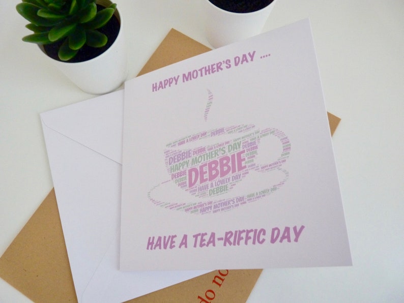 Personalised Mothers Day Tea Cup Card Personalised Tea Cup - Etsy UK