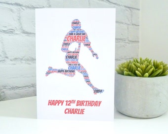 Personalised Rugby Player Birthday Card, Male Rugby Player Card, Personalised Rugby Card,
