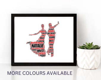 Personalised Ballroom Dancers Print, Personalised Ballroom Print,  Ballroom Dance Print, Unframed Dance Print,