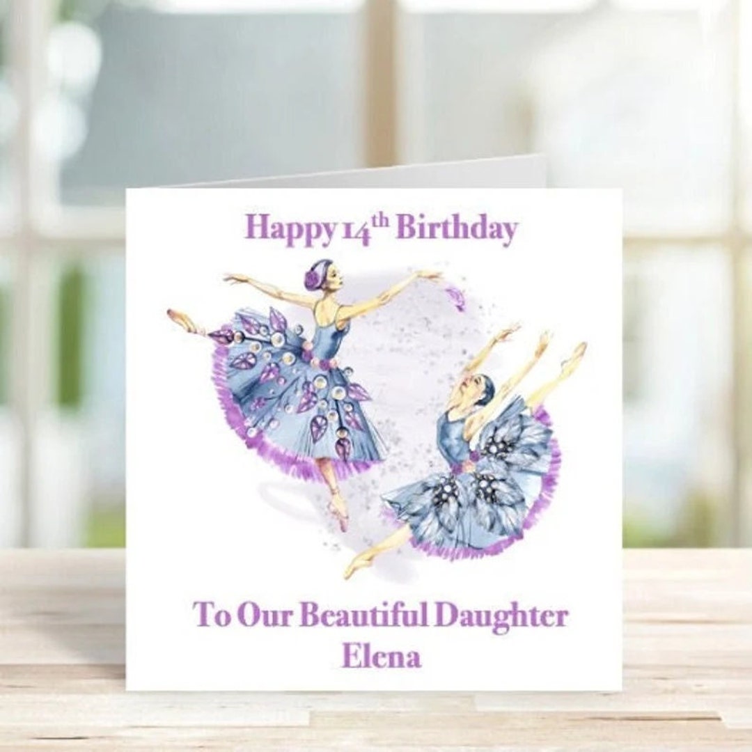 Personalised Ballerina Birthday Card, Ballet Birthday Card, Ballerina ...