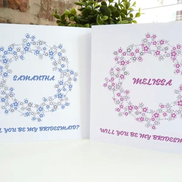Personalised Will you be my bridesmaid Card, Bridesmaid Card, Card for Bridesmaid, Card for Matron of Honour, Card for Chief Bridesmaid