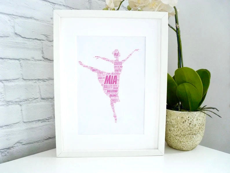 Dance Word Art Poster Board 11x14, 16x20, 20x30 sizes - Ballet,  Photography, Fun Gifts, or For Home Decorating!