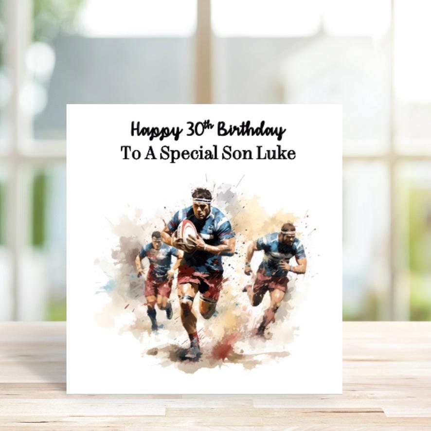 Artery8 Rugby Fan Grußkarte Blanko - Kunstwerk Für Geburtstag & Dankeschön