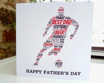 Personalised Father's Day Footballer Card, Personalised Father's Day Card, Football Card, Soccer Player Card