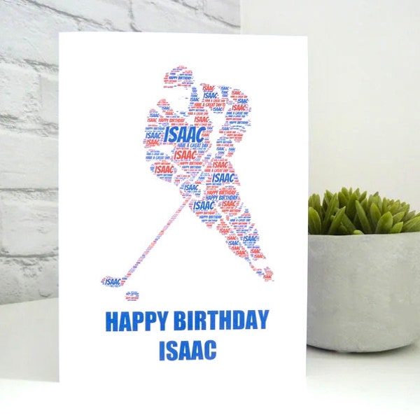 Personalised Ice Hockey Player Birthday Card , Ice Hockey Card, Personalised Ice Hockey Card, Special Card, Personalised Birthday Card