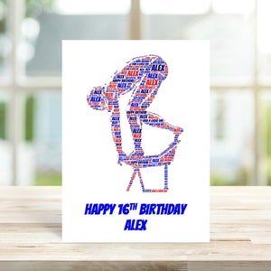 Personalised Swimmer Birthday Card, Swimming Birthday Card, Personalised Sports Birthday Card, Special Card, Personalised Birthday Card