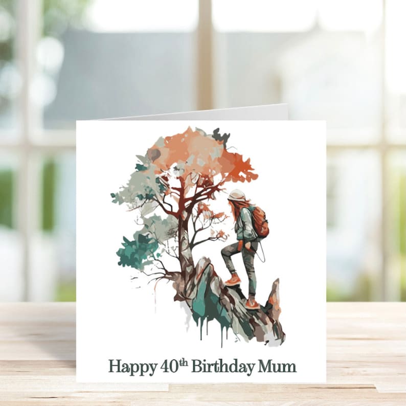 Personalised Female Hiking Birthday Card for Daughter, Granddaughter, Auntie, Wife, Sister, Friend, Hiking Card image 2