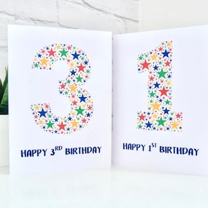 Child Age Birthday Card, Age Birthday Card, Child's Birthday Card, Kids Birthday Card