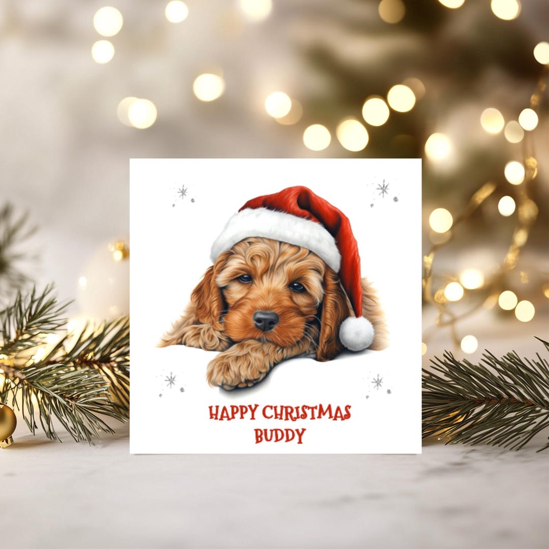 Personalised Cockapoo Christmas Card, Personalised Cavapoo Christmas ...