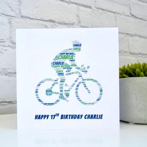 Personalised Cyclist Card, Personalised Birthday Card, Personalised  Card, Cycling Card