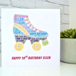 Personalised Roller Boot Card, Personalised Birthday Card, Personalised  Card, Roller Skate Card