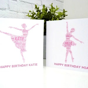 Personalised Ballerina Card, Personalised Birthday Card, Personalised  Ballet Teacher Thank You Card, Ballerina Card