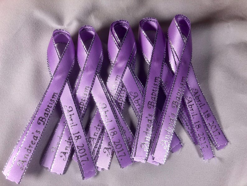 Silver and Gold finished all colors . 60 Personalized purple Ribbon