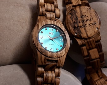 Montre en bois pour femmes, montre en bois de luxe, montres en bois pour femmes, montre pour dames, cadeau pour les femmes, cadeau de fête des mères, sa montre, cadeaux de demoiselles d'honneur, RN30