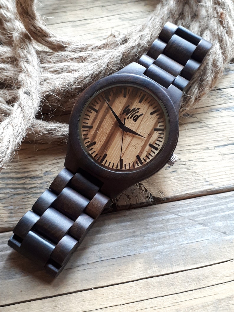 Wood Watch, Fathers Day Gift, Boyfriend Gift, Mens watch, Groomsmen gift, Husband Gift, Anniversary Gift, Graduation gift, Timepiece TOP200 image 3