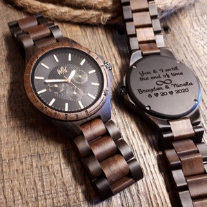 Montre en bois, montre de garçon d'honneur, cadeau de marié, cadeau de Saint-Valentin, montre en bois pour homme, mariage, montre pour homme, cadeau pour homme, cadeau de fête des pères, TN30 image 1