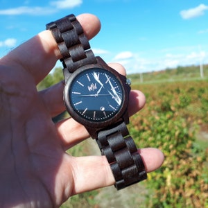 Wood and marble Watch, Personalized Wooden Watches, Wenge wood watch, Gift for him, Mens gift, Groomsmen Gift, wooden watch, Father&#39;s day