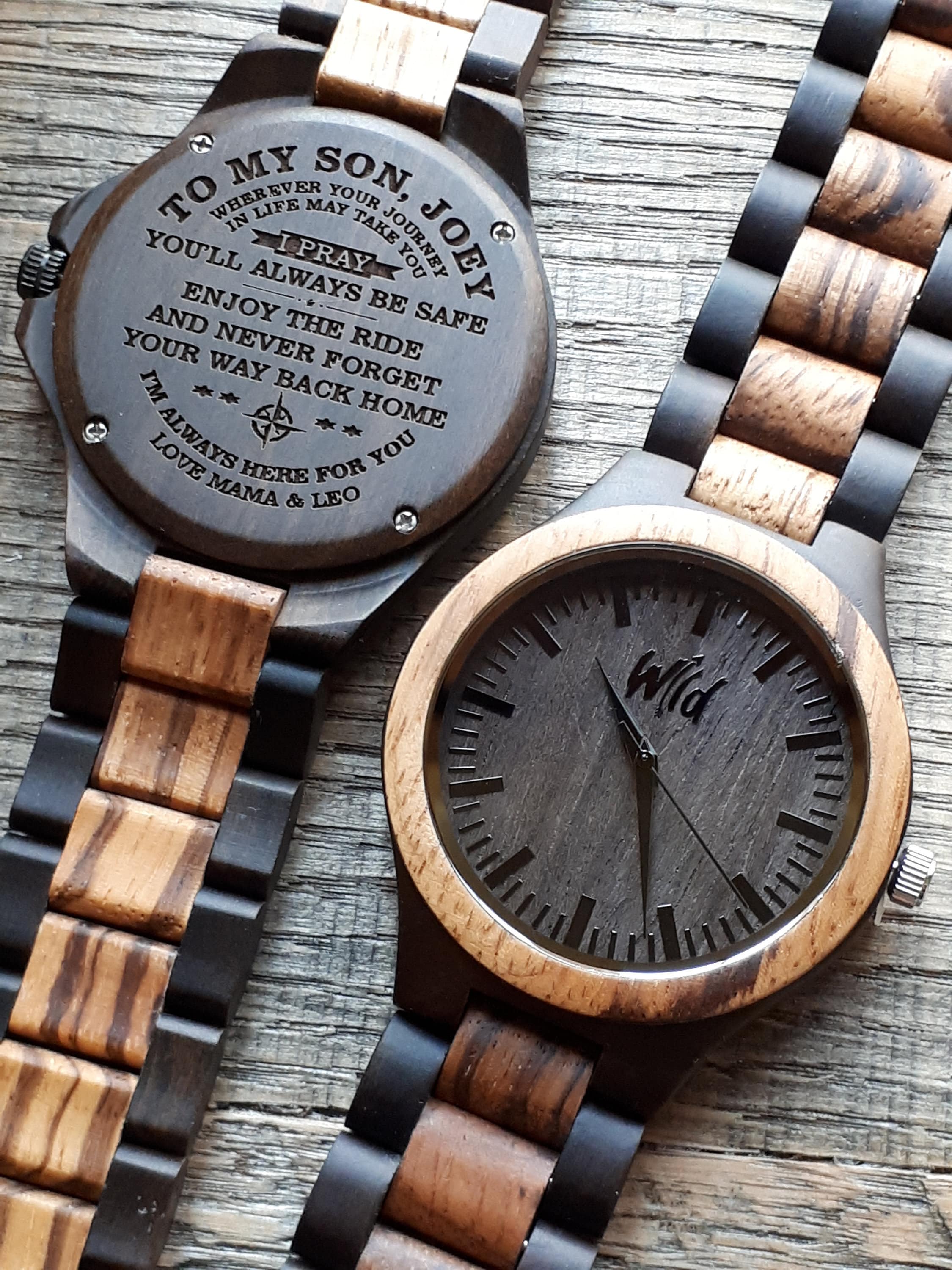 Wood Watch Mens Watch Engraved Watch Fathers Day Gift Custom