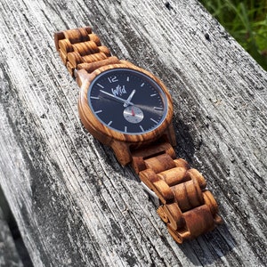 Wood Watches, Boyfriend Gift, Mens watch, gift for him, Wood watch for Men, personalized gift, wooden watch , engraved watch, WHB10 image 4