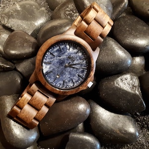 Blue Marble Face Watch, Custom watch, Watch for mens, Unique Watch, Birthday Gift For Him, Mens gift, wedding gift, corporate Gift