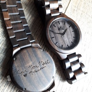 Wood Watch, personalized watch, engraved watch, Groomsmen gift, Cadeau personnalisé, Graduation gift, boyfriend gift, engraved watch, TOP30 image 3