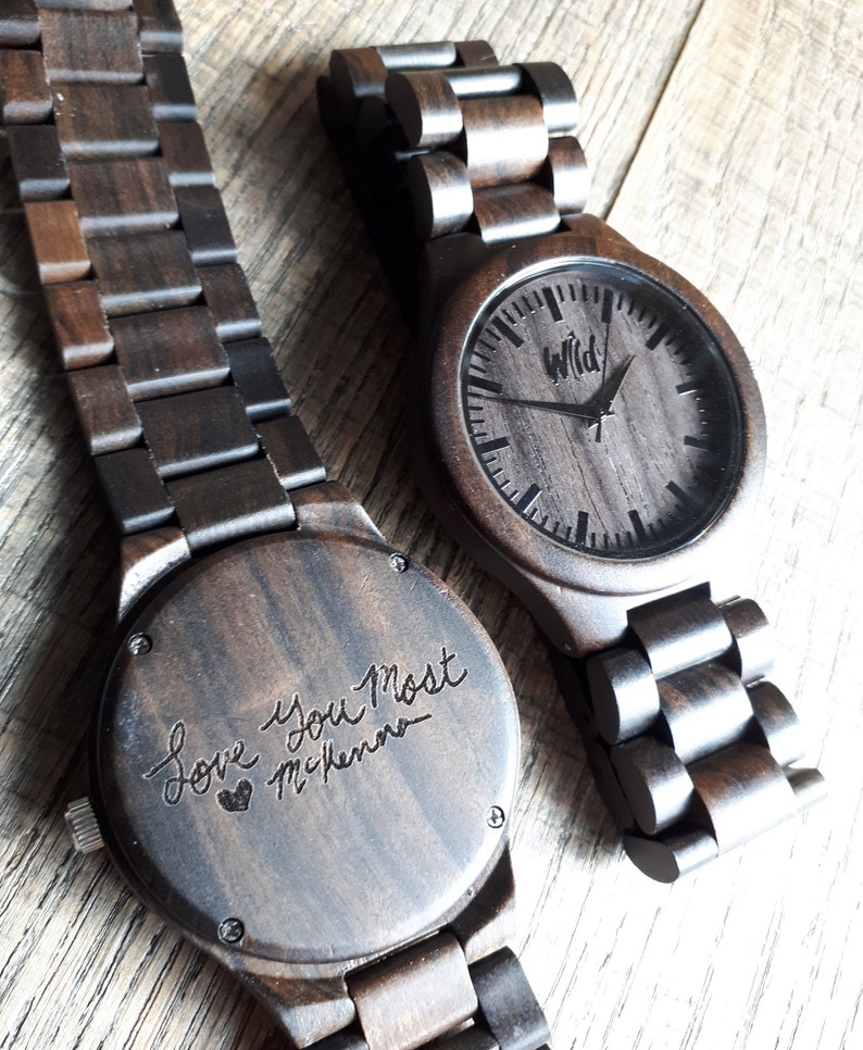 Wood Watch, personalized watch, engraved watch, Groomsmen gift, Cadeau personnalisé, Graduation gift, boyfriend gift, engraved watch, TOP30 image 3