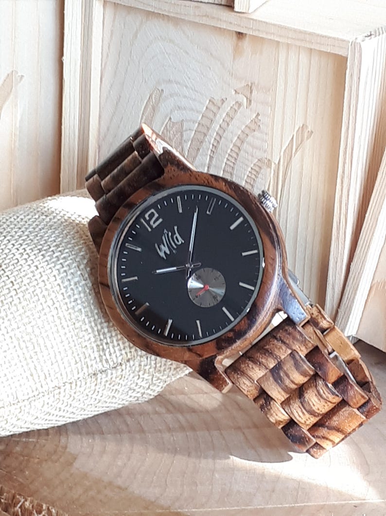 Wood Watches, Boyfriend Gift, Mens watch, gift for him, Wood watch for Men, personalized gift, wooden watch , engraved watch, WHB10 image 5