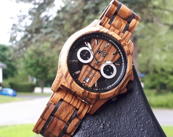 Engraved Watch, Groomsmen  watch, Boyfriend gift, Anniversary Gift, Wood watch, Christmas gift for men, Husband Gift, 5 year wooden gift