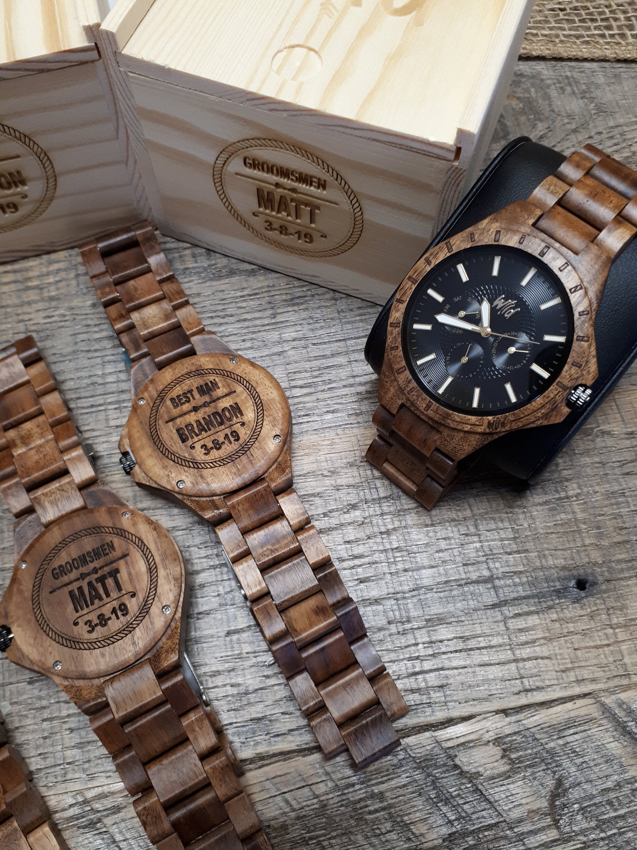 Set of Groomsmen Watches Personalized Watches Groomsman Gift Etsy