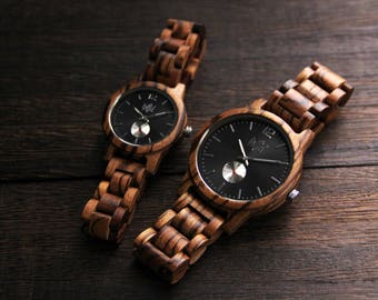 Couples Gift, 5th anniversary gift,  Wood Watch, Wedding Gift, watch giftset, Husband Gift, valentines day gift, gift for couple, WHB10-WFB1