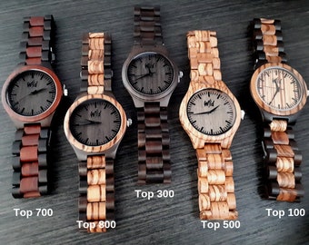 Personalized Engraved Wood Watch, Groomsmen Gift Set