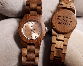 Montre en bois pour femme, montre personnalisée, montre pour femme, cadeau pour femme, montre en bois pour elle, cadeau de fête des mères, cadeau pour elle, montre bois. RN20