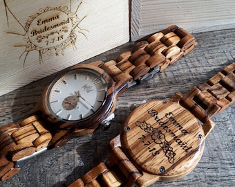 Set of 4 Bridesmaid watches, mother of the bride watch, Bridesmaid gift, wedding  gift, bridesmaid watch, bachelorette party, wood watch.wf1