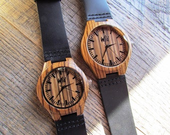 Wood Watch, couples watches, Boyfriend Gift, watch set, Husband Gift, Anniversary Gift, matching watches, Gift  SM105+SM106