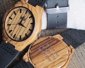 Wood Watch, personalized mens watch, engraved watch, Mens watch, boyfriend gift, custom wooden watch,personalized gift,SM105