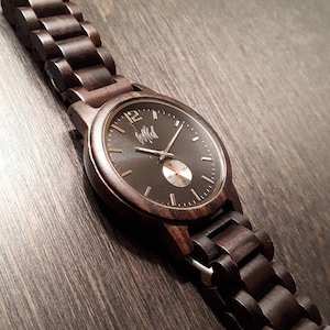 Engraved Wood Watch, Gift for him, engraved watch, groom watch, wooden watch, gift wood watches, watch for mens, corporate gift, WHB30